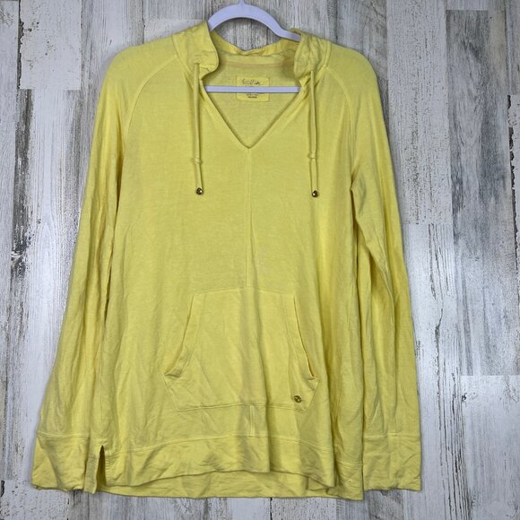 Lilly Pulitzer Tops - Lilly Pulitzer Luxletic‎ Peruvian Yellow Pop-over Sweatshirt Women's Size Medium